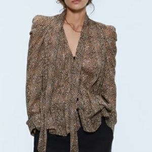 Zara blouse, tie neckline